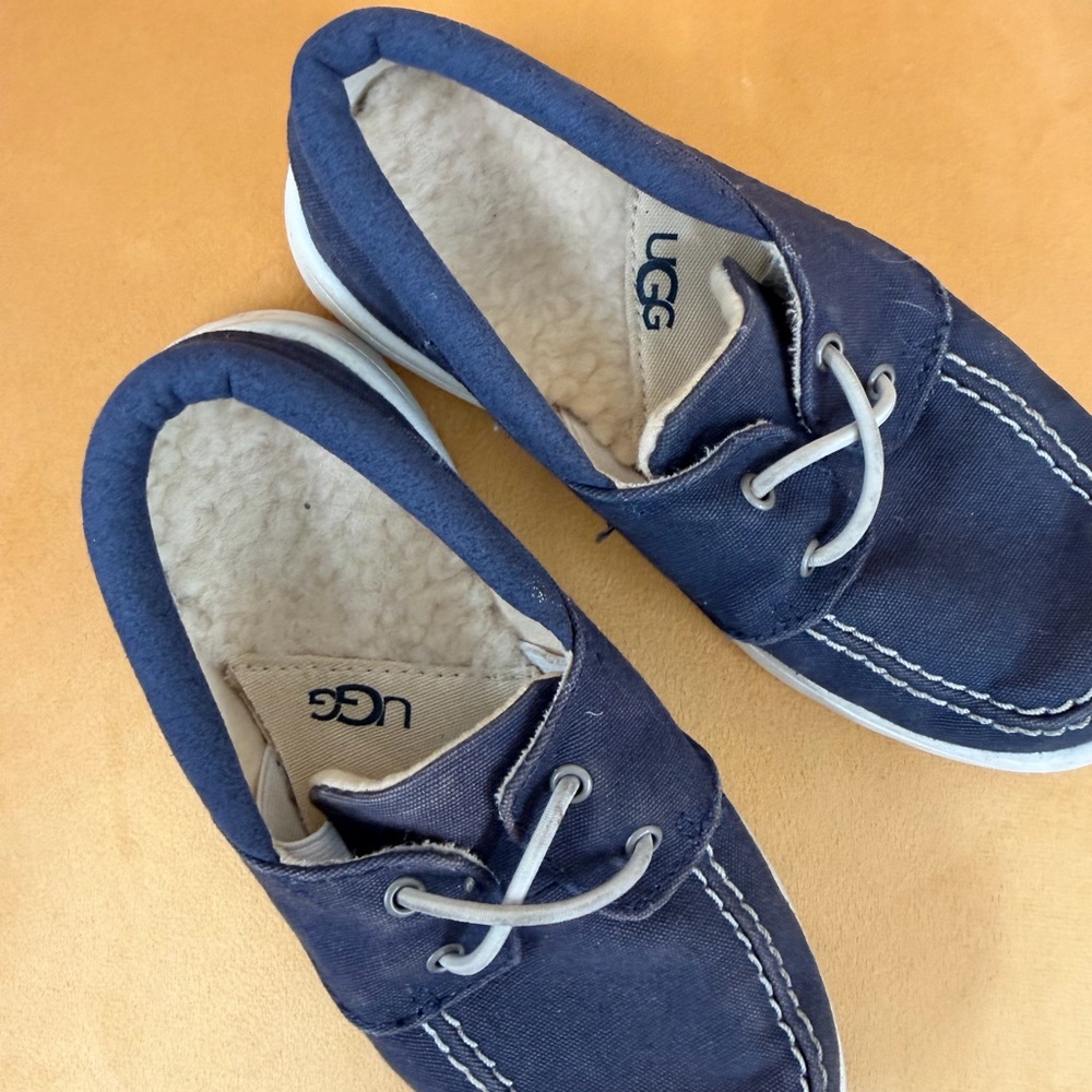 UGG Navy Blue Kids Boat Shoes